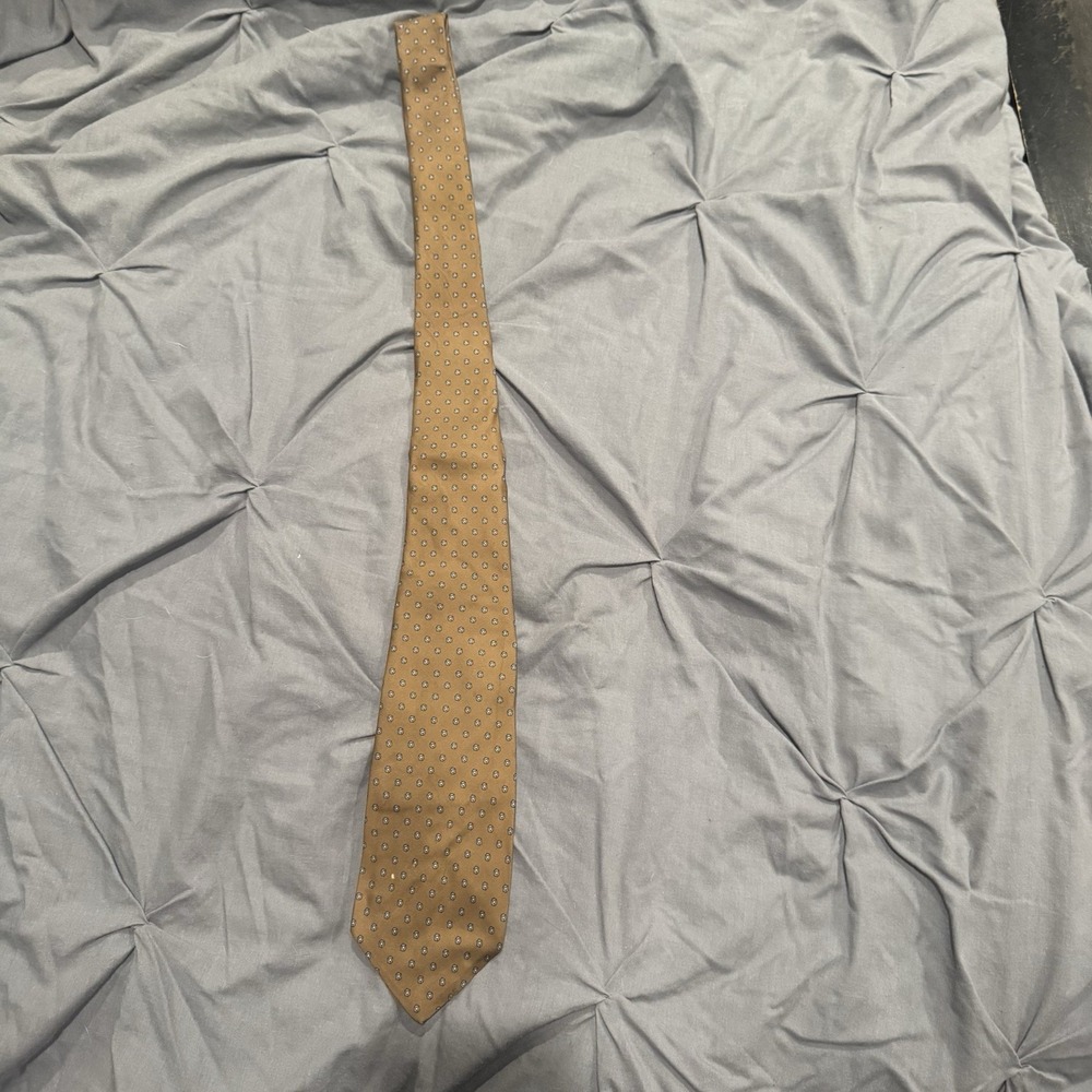 Vintage Brooks Brothers Makers Silk Tie Gold Tan Made In USA Classic‎ Preppy